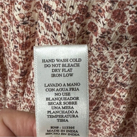 En Créme babydoll boho dress long sleeve, square neck, tiered, floral sz small - Picture 11 of 13